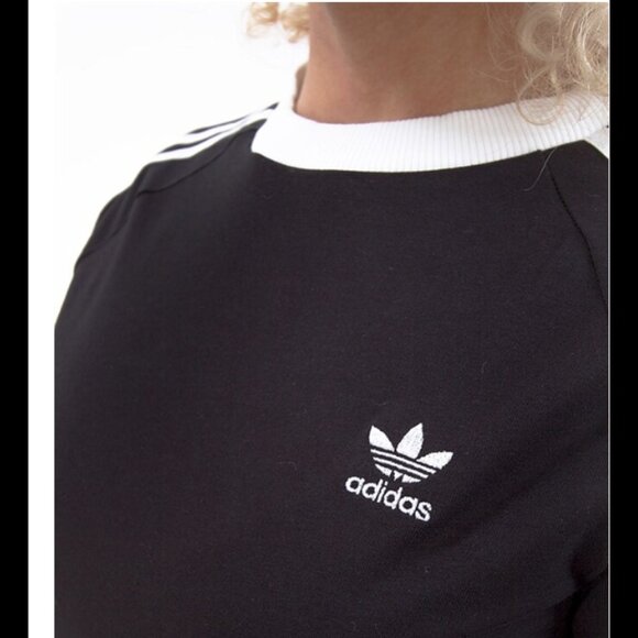 Adidas Women's 3 Stripes Dress Black - Picture 9 of 12